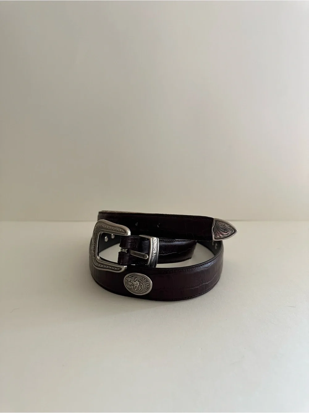 Vintage Cow Hyde Brown leather Western Belt